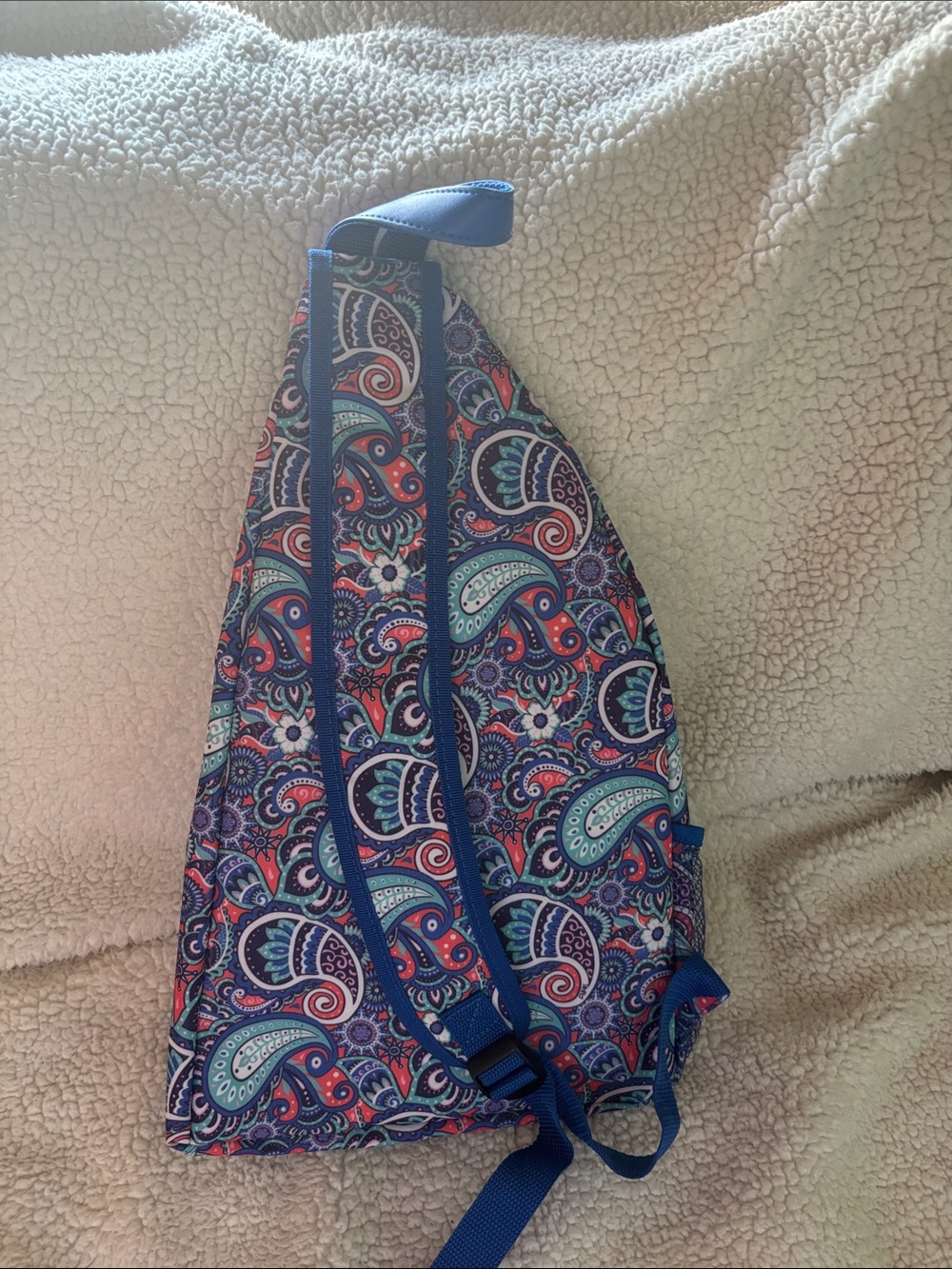 Simply Southern Paisley Sling Bag - Blue/Teal/Coral - Picture 2 of 5